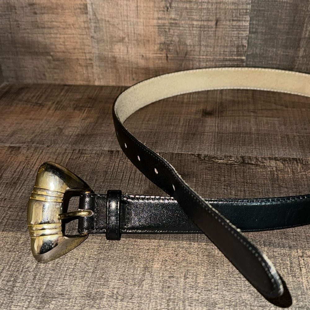 THE RITZ Belt- gold buckle-Made in Uruguay-size small(?)‎